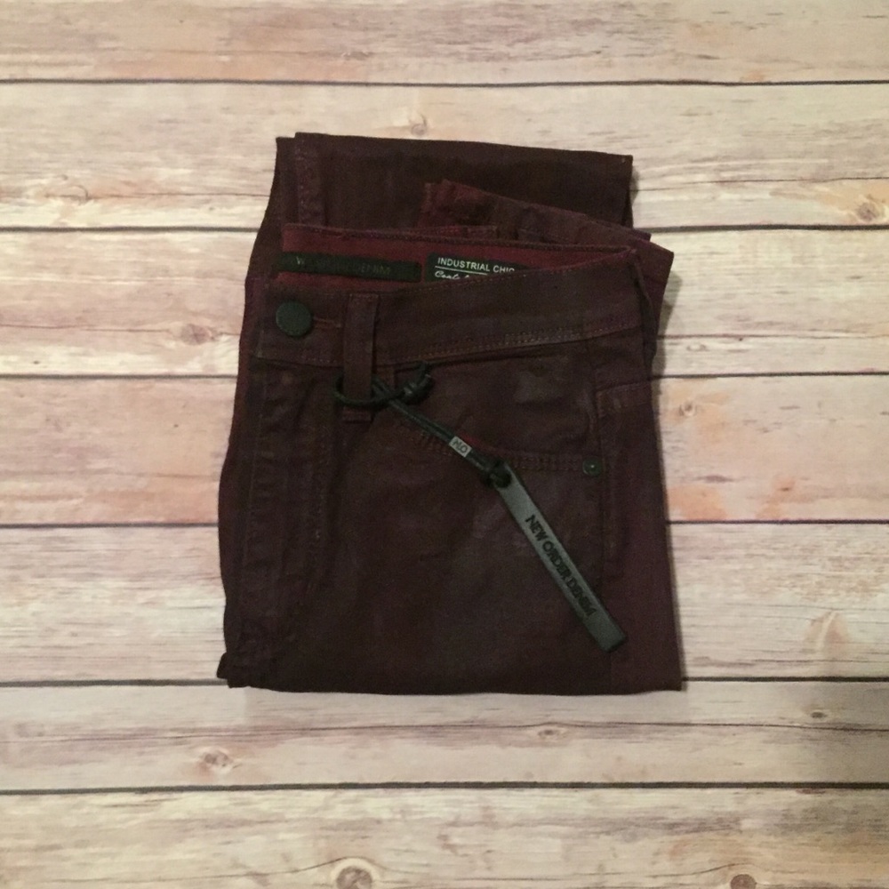 Nasty Gal | High Waisted Coated Denim Pants | NWT